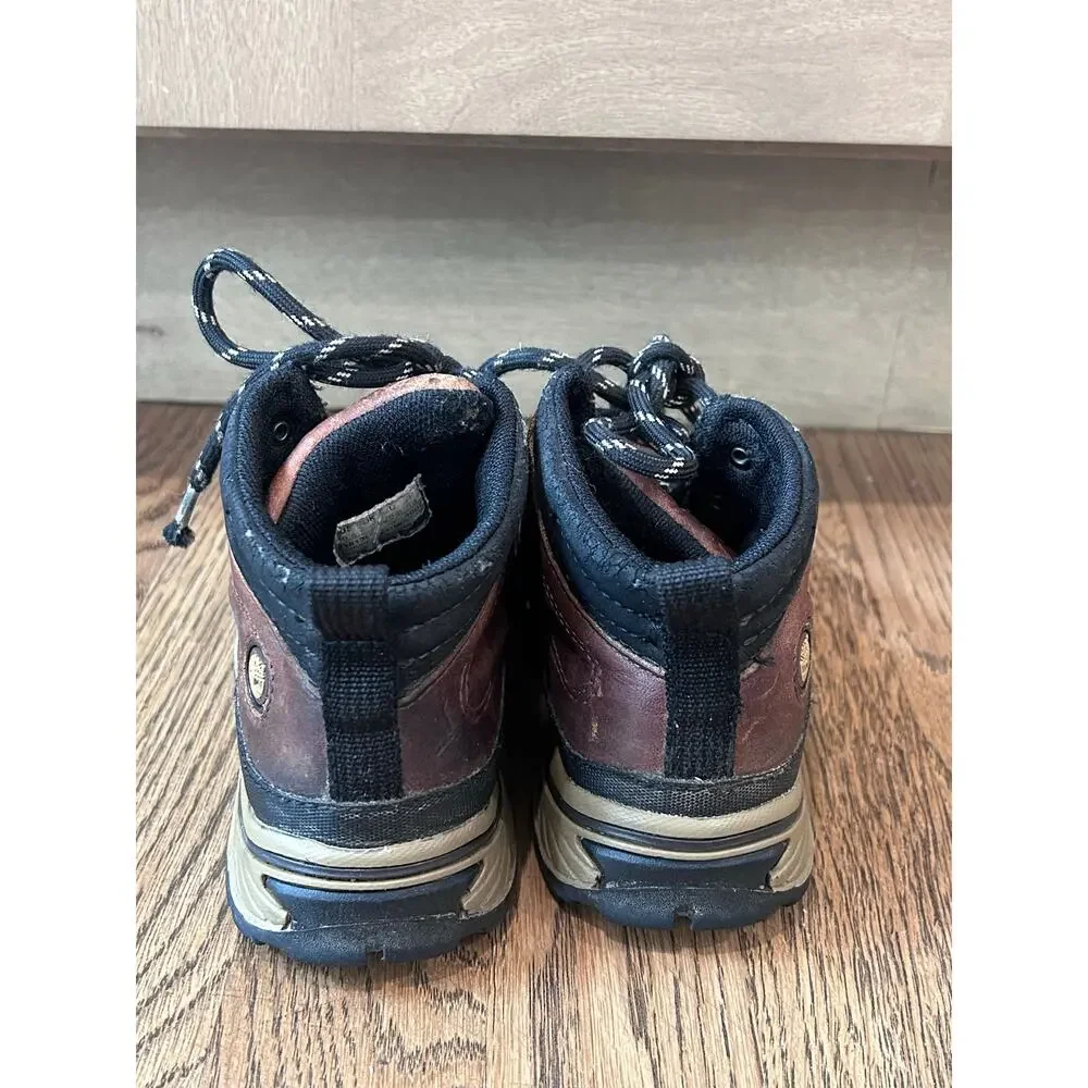 Timberland Back Road Leather Mid Hiking Boots Brown Black Kids Size 9.5 Toddler